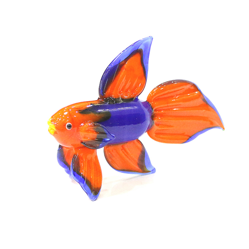 Orange Murano Glass Tropical F - Fish Toy In Aquarium ulasan dan harga
