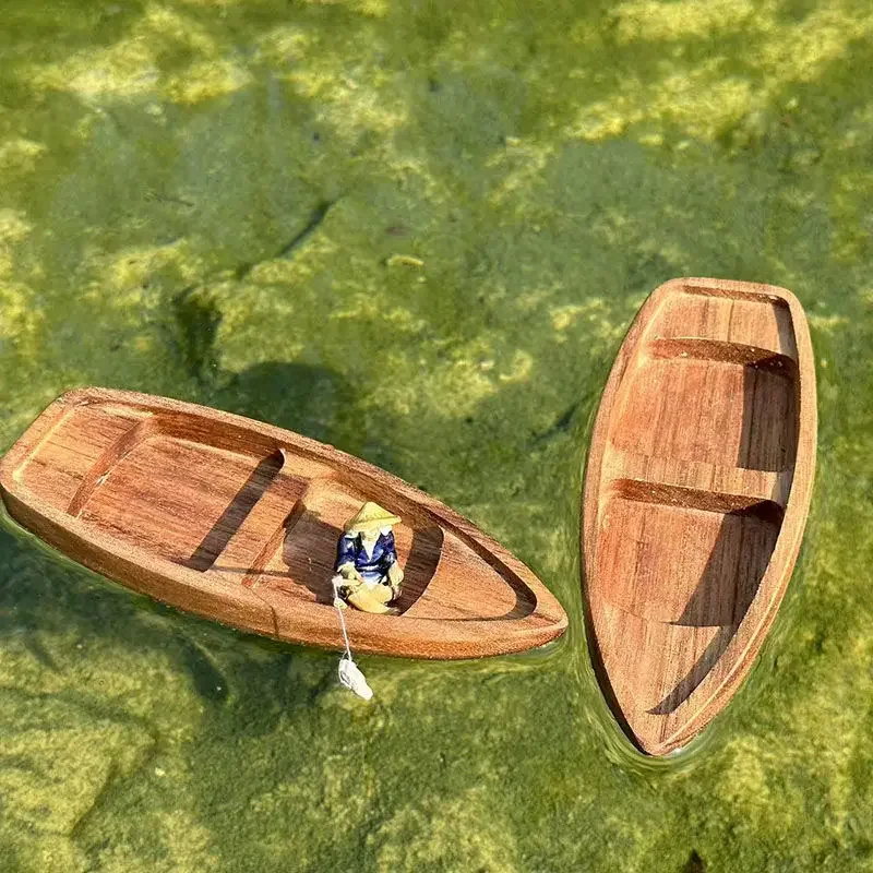 Handmade Wooden Boat Mini Floa - Aquarium Fish For Sale Online ulasan dan harga
