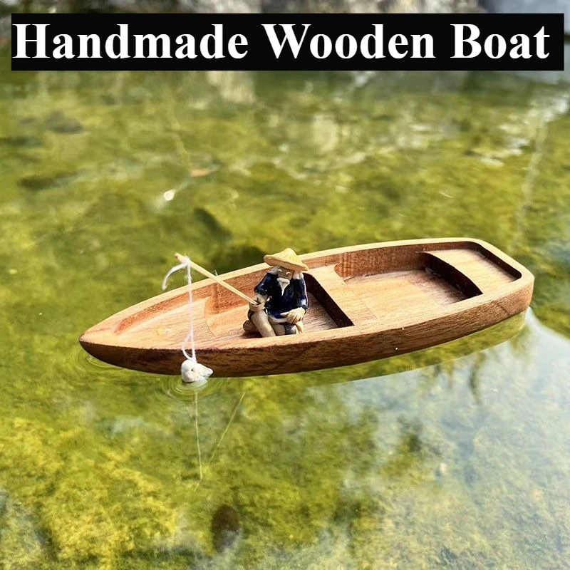 Handmade Wooden Boat Mini Floa - Aquarium Fish For Sale Online ulasan dan harga