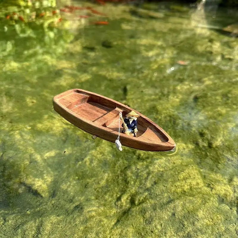 Handmade Wooden Boat Mini Floa - Aquarium Fish For Sale Online ulasan dan harga