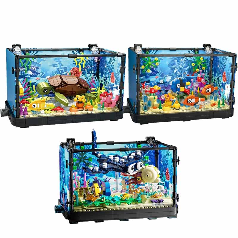 Fish Tank Building Block Set w - Fish Toy In Aquarium ulasan dan harga