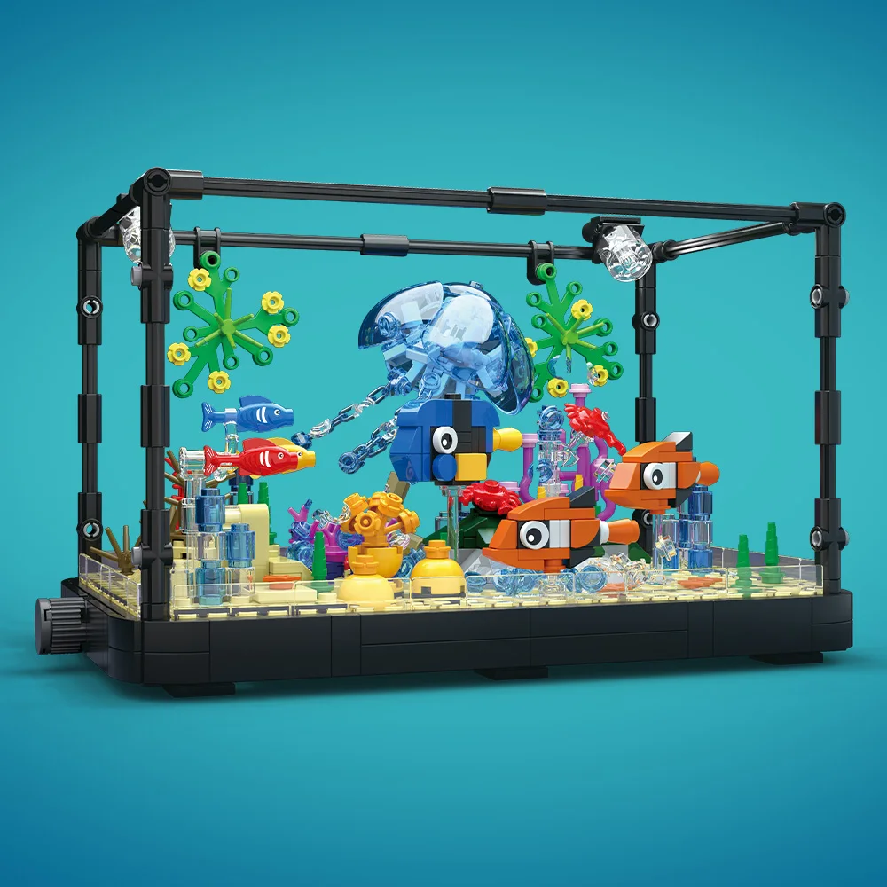 Fish Tank Building Block Set w - Fish Toy In Aquarium ulasan dan harga