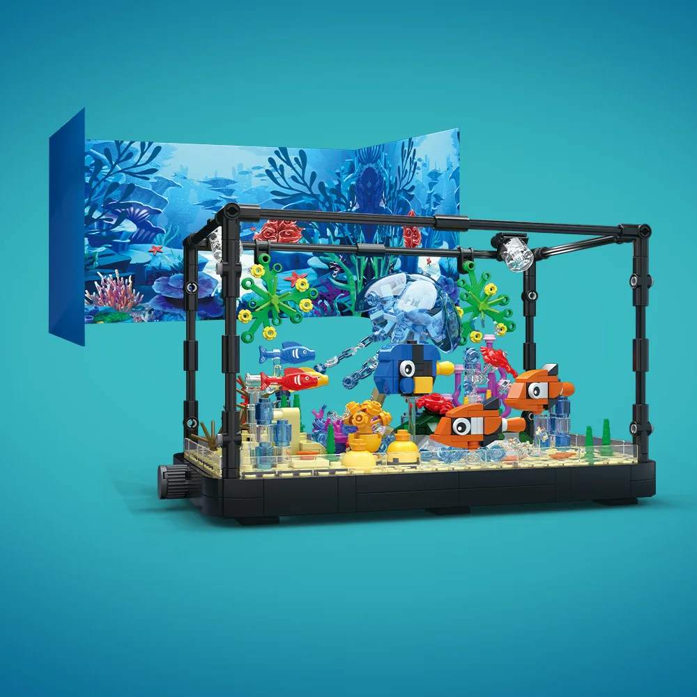 Fish Tank Building Block Set w - Fish Toy In Aquarium ulasan dan harga