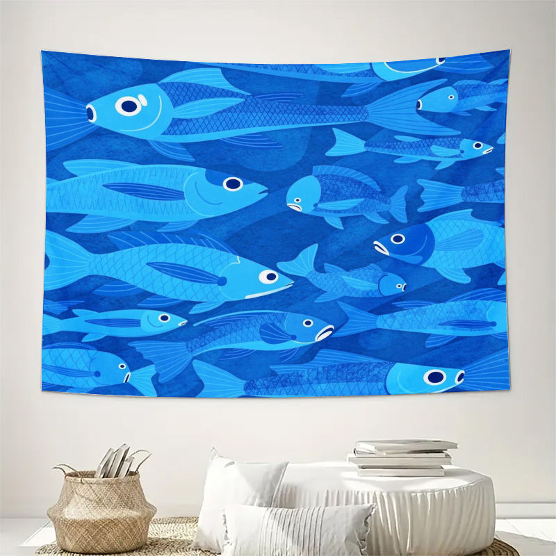 Nautical Fish Ocean Pattern Ta - Fish Aquarium Home ulasan dan harga