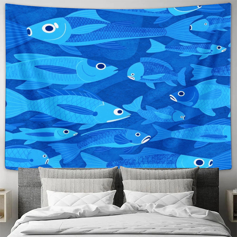 Nautical Fish Ocean Pattern Ta - Fish Aquarium Home ulasan dan harga
