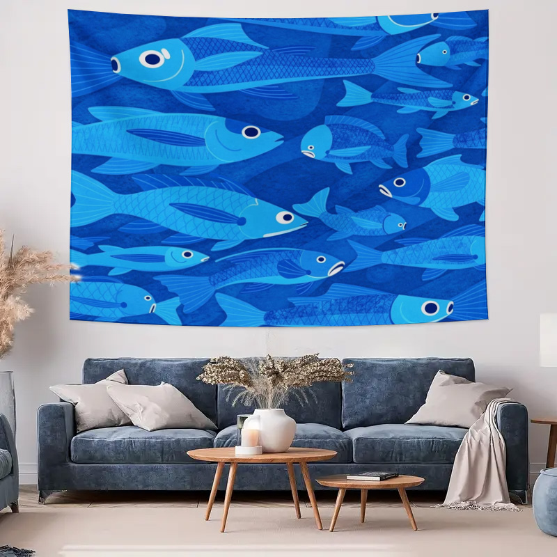 Nautical Fish Ocean Pattern Ta - Fish Aquarium Home ulasan dan harga